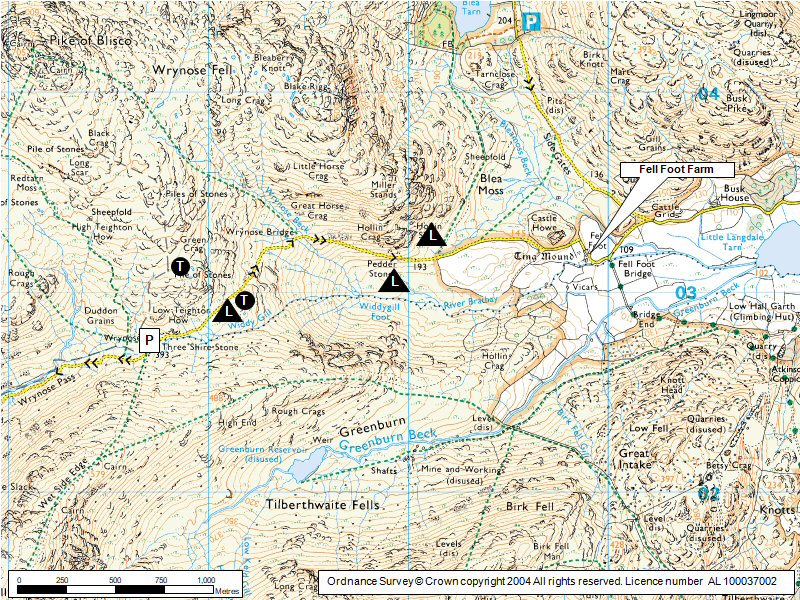 Wrynose Pass Map