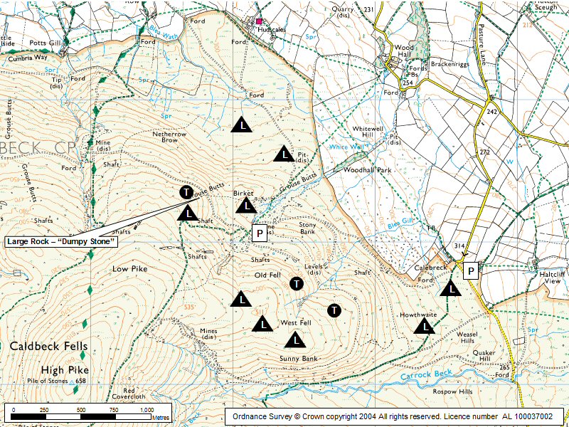 West Fell / Sandbeds Map