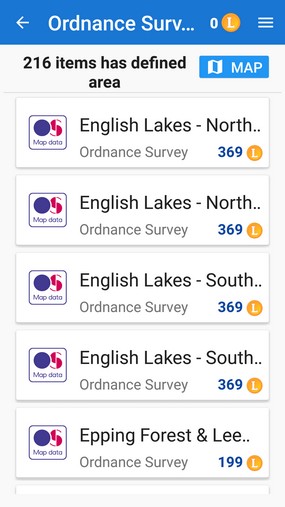 Locus Maps in-app shop