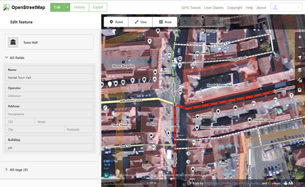 OSM editing web interface