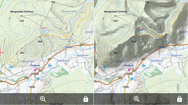 No hill shading